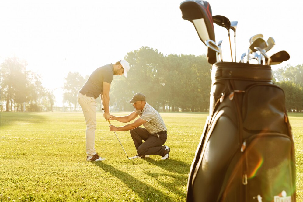personal trainer giving lesson young male golfer 171337 6505